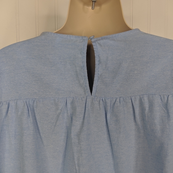 ENGLISH FACTORY Chambray Embroidered Swing Dress Sz M - Picture 7 of 8
